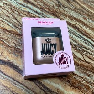 NWT Juicy Couture Rose Gold Case For Apple AirPods 1/2 Series